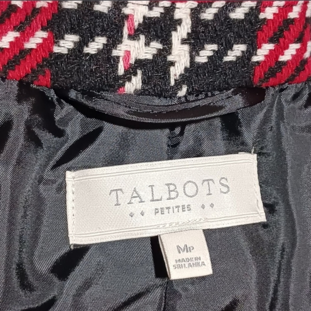 Talbots Poncho Button Front Plaid Cape Jacket - Picture 9 of 10